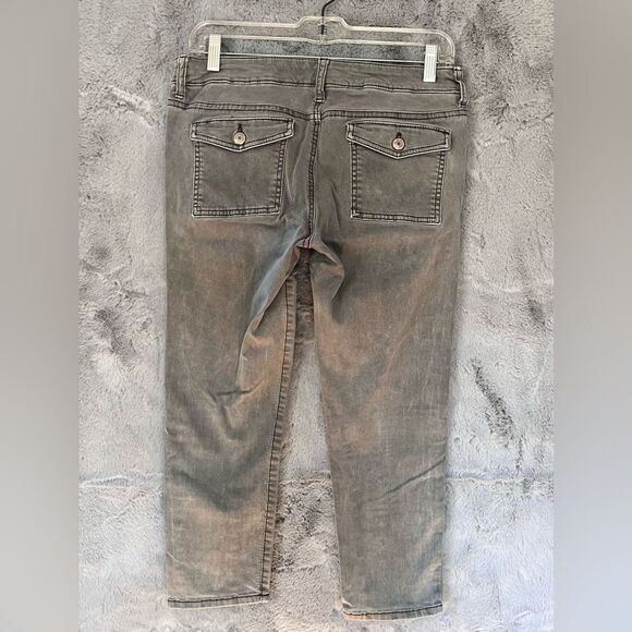 American Eagle Olive Green Jeggings Crop Stretch  Size 6 - Picture 3 of 6